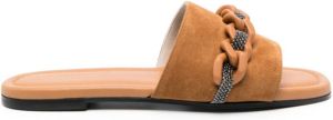 Fabiana Filippi Suède slippers Bruin