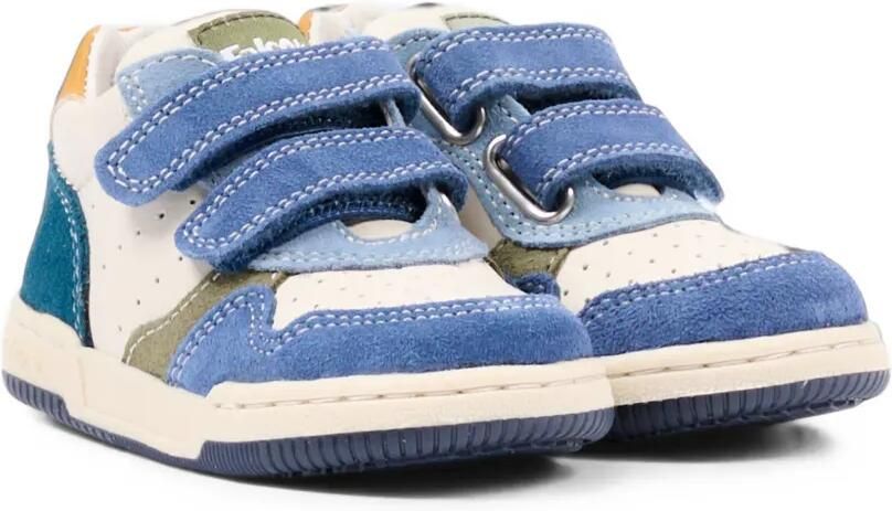 Falcotto Klip 4 VL. sneakers met klittenband en vlakken Wit