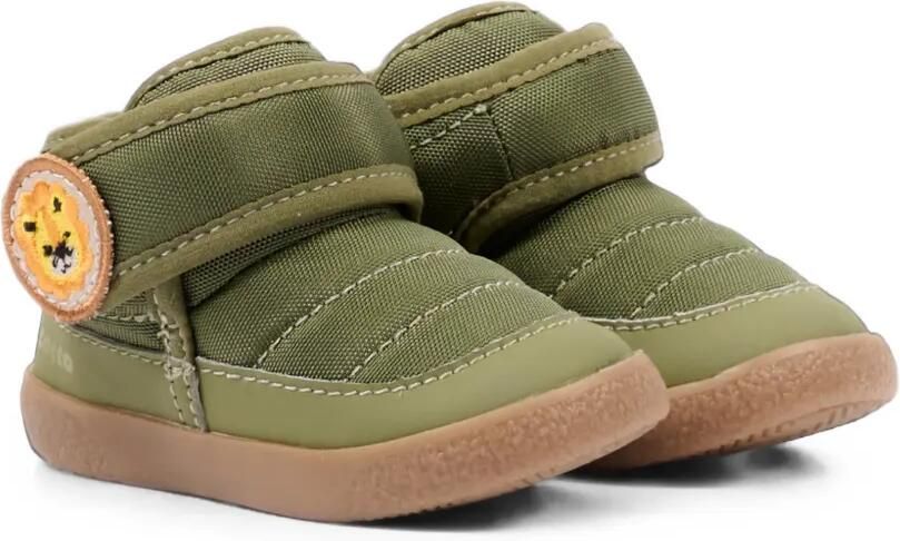Falcotto Little Friends sneakers met klittenband en leeuwenpatch Groen