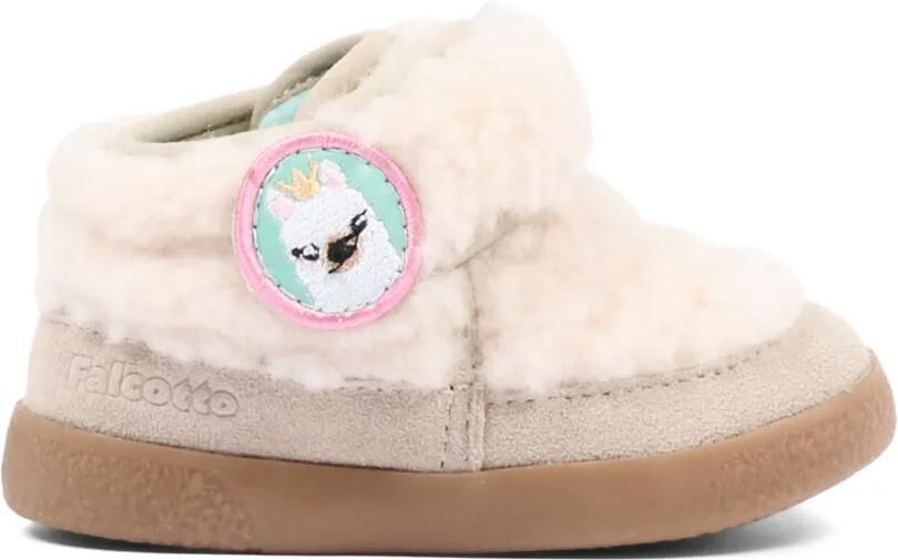 Falcotto Sneakers met klittenband en imitatielamswol Beige - Foto 5