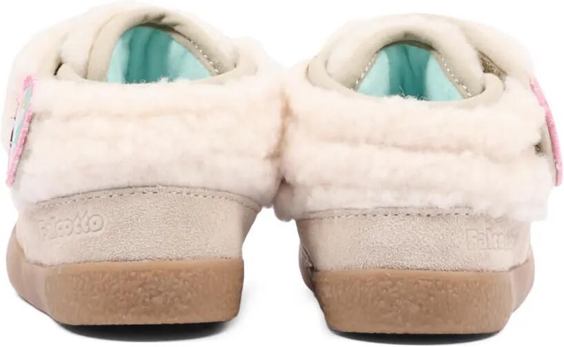 Falcotto Sneakers met klittenband en imitatielamswol Beige - Foto 4
