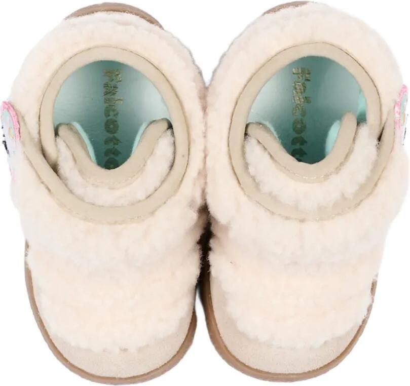 Falcotto Sneakers met klittenband en imitatielamswol Beige - Foto 3
