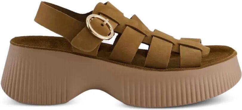 Fantasy Sandals Avril sandalen in kooistijl met gesp Bruin