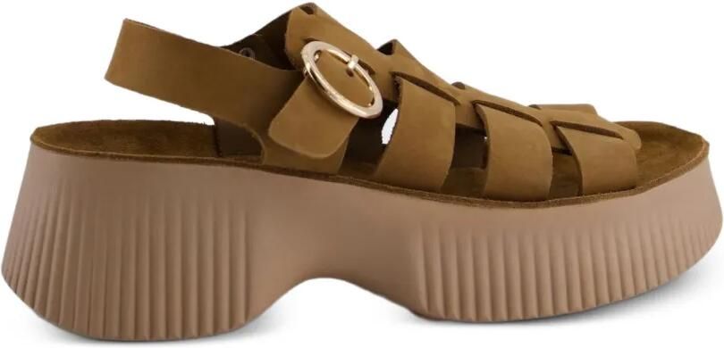 Fantasy Sandals Avril sandalen in kooistijl met gesp Bruin - Foto 4