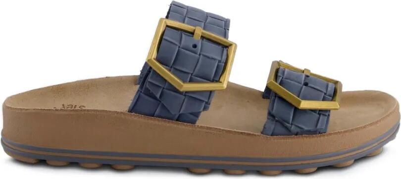 Fantasy Sandals Taylor geweven sandalen met gespsluiting Blauw