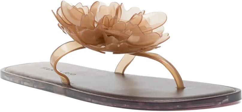 FARM Rio Platte jelly sandalen met bloemen Beige - Foto 4