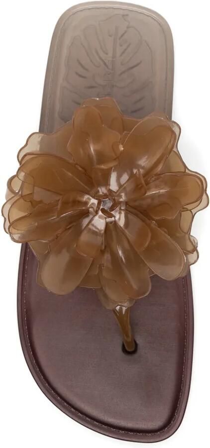 FARM Rio Platte jelly sandalen met bloemen Beige - Foto 2