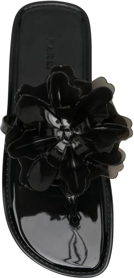 FARM Rio Platte jelly sandalen met bloemen Zwart - Foto 2