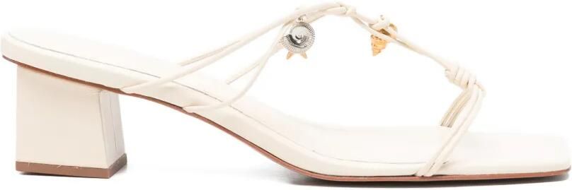 FARM Rio Sandalen met blokhak en bedel Beige