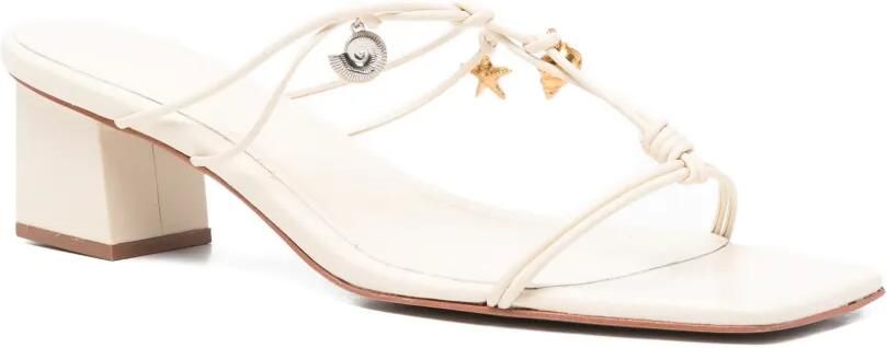 FARM Rio Sandalen met blokhak en bedel Beige - Foto 4