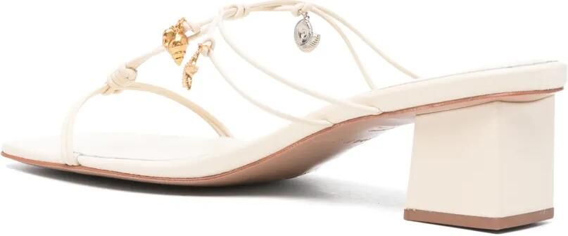FARM Rio Sandalen met blokhak en bedel Beige - Foto 3