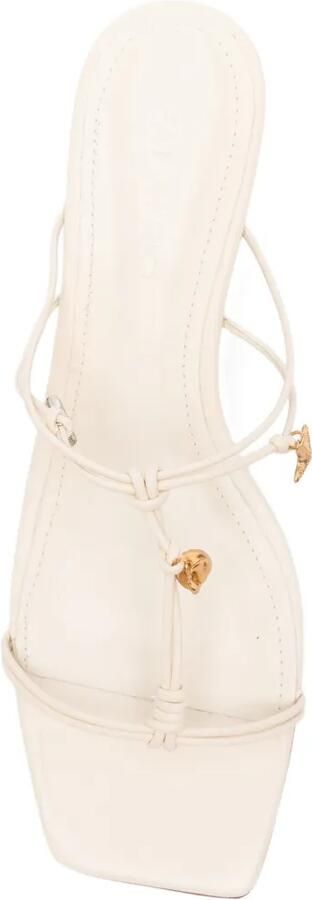 FARM Rio Sandalen met blokhak en bedel Beige - Foto 2