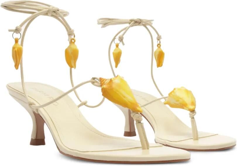 FARM Rio shell-embellished wrap-around sandals Beige - Foto 5