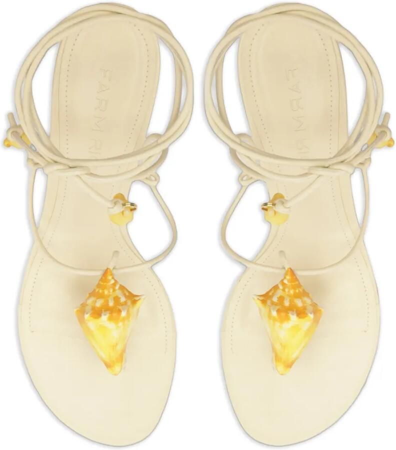 FARM Rio shell-embellished wrap-around sandals Beige - Foto 2