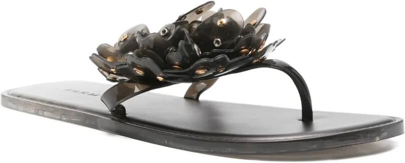 FARM Rio Teenslippers verfraaid met bloemen Zwart - Foto 4