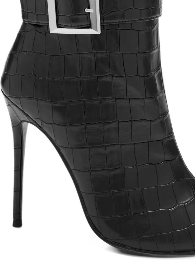 Femme La Aveline buckled croc-effect boots Zwart - Foto 2