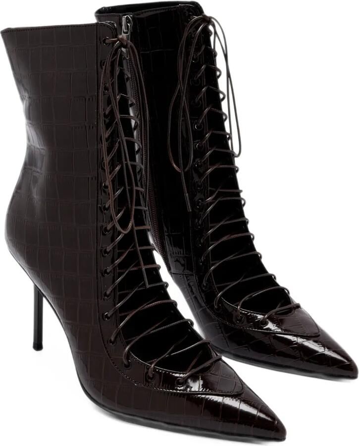 Femme La Salem croc-effect lace-up boots Bruin - Foto 2