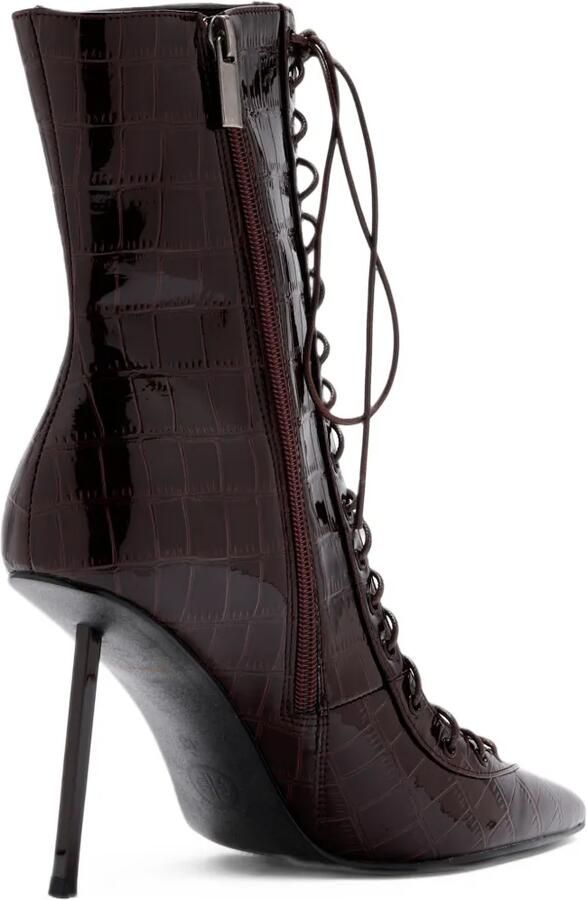 Femme La Salem croc-effect lace-up boots Bruin - Foto 4