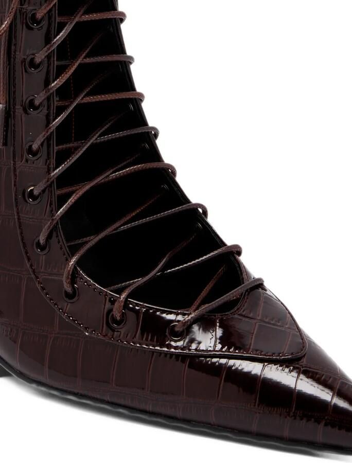Femme La Salem croc-effect lace-up boots Bruin - Foto 3