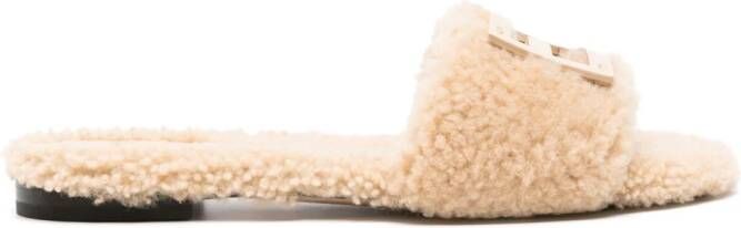 FENDI Baguette slippers met FF-patroon Beige