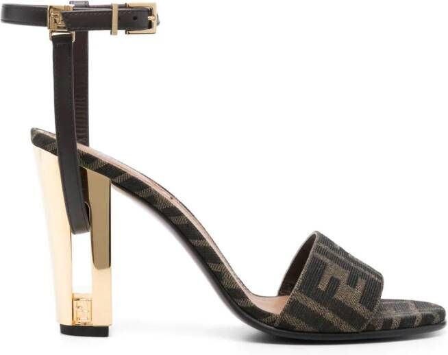 FENDI Cassandra sandalen met monogram Bruin