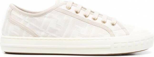 FENDI Domino sneakers met FF patroon Beige