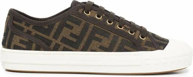 FENDI Domino sneakers met FF patroon Bruin