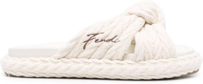 FENDI Feel sandalen met geknoopt detail Wit