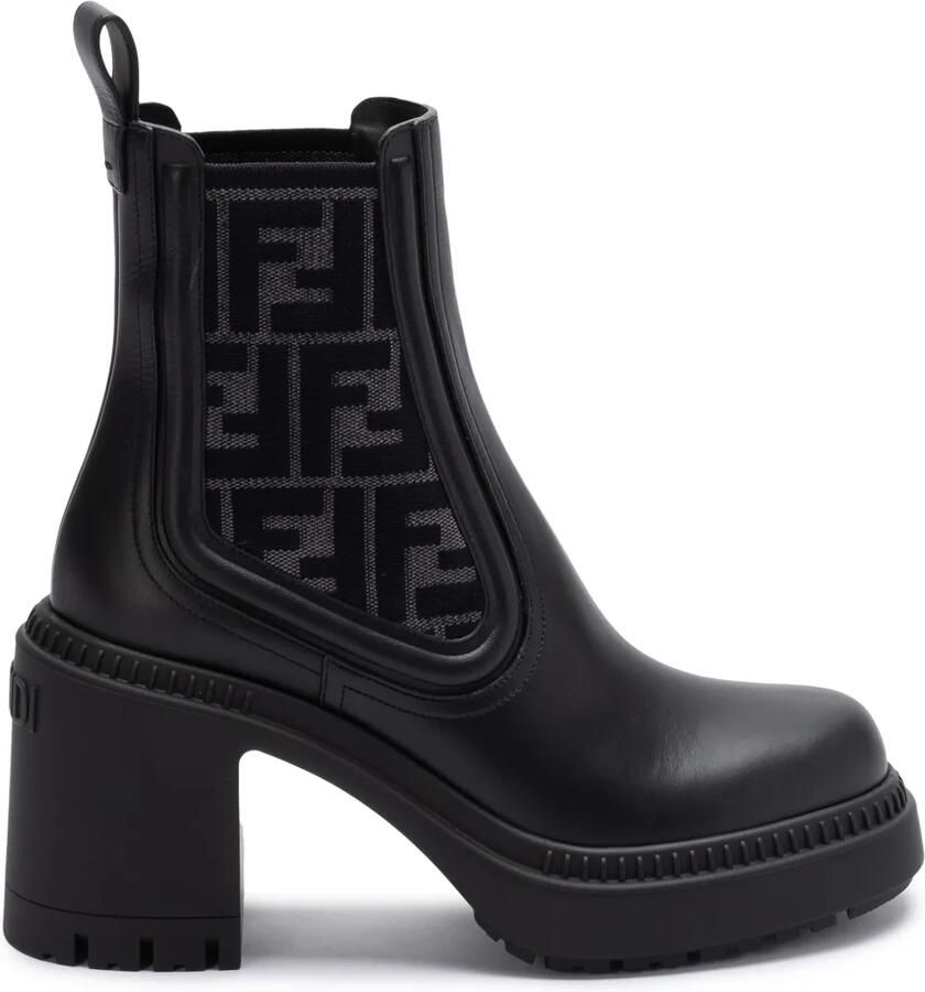 FENDI 65 mm laarzen met monogram-detail Zwart