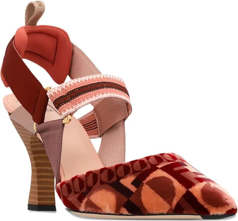 FENDI 85 mm Colibri slingback pumps Rood