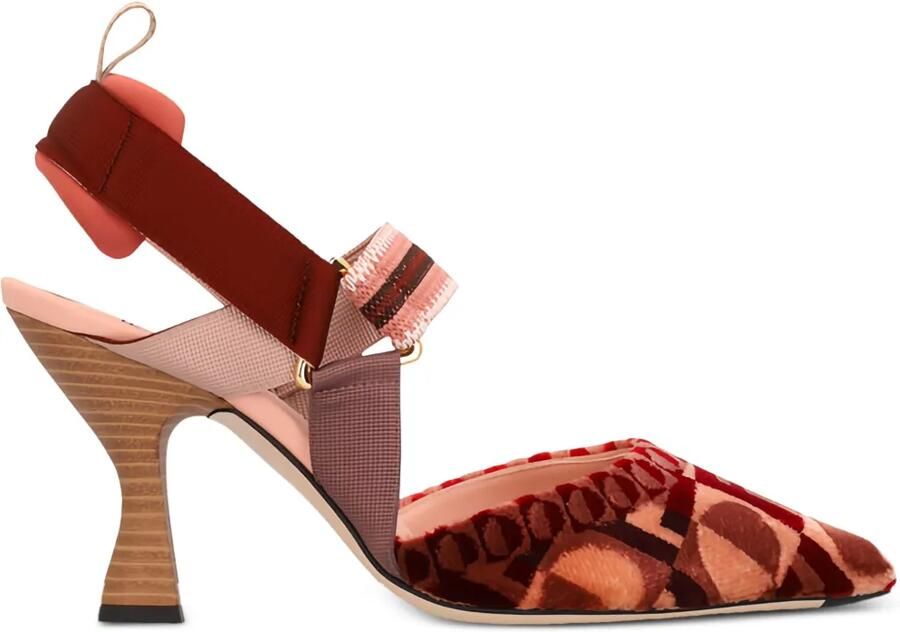 FENDI 85 mm Colibri slingback pumps Rood - Foto 4