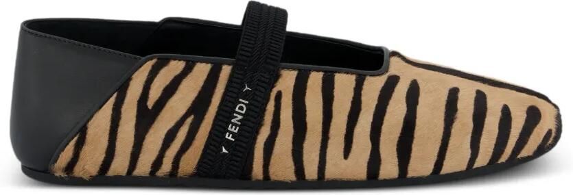 FENDI Academia ballerina's met dierenprint Beige