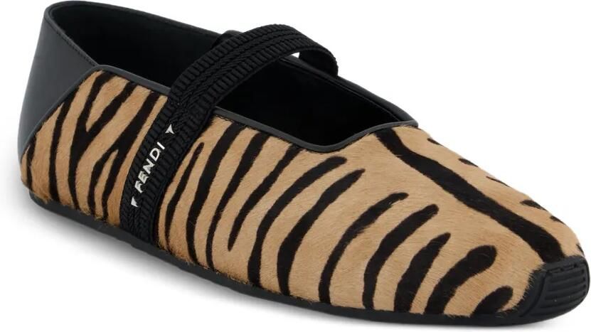 FENDI Academia ballerina's met dierenprint Beige - Foto 3