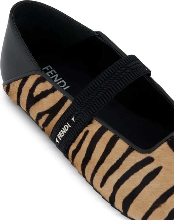 FENDI Academia ballerina's met dierenprint Beige - Foto 2