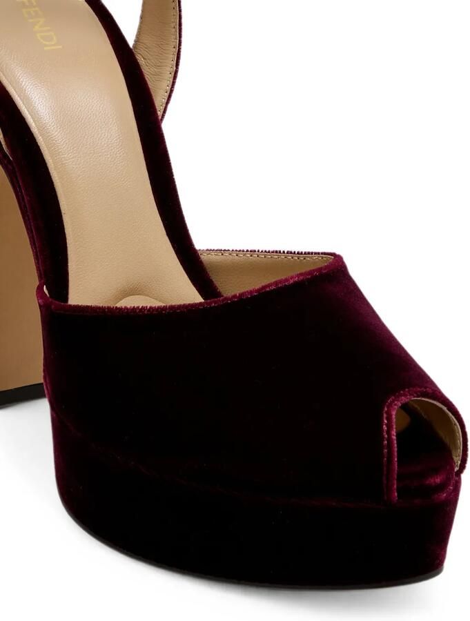 FENDI After 9 fluwelen sandalen Rood