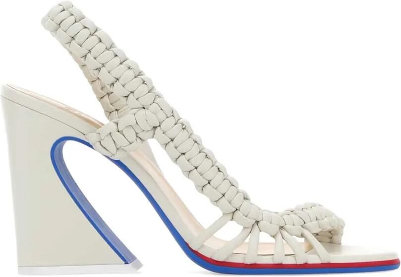 FENDI Arc gevlochten leren sandalen Wit