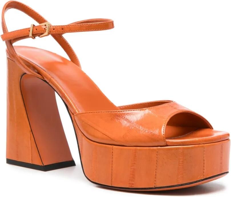 FENDI Arco sandalen met blokhak en plateauzool Oranje - Foto 3