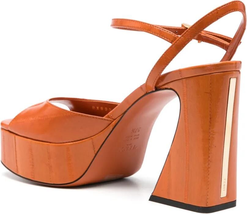 FENDI Arco sandalen met blokhak en plateauzool Oranje - Foto 2