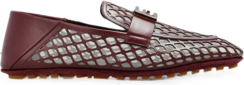 FENDI Baguette bordeauxrode leren loafers Rood