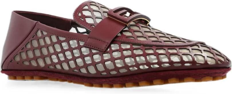 FENDI Baguette bordeauxrode leren loafers Rood - Foto 5