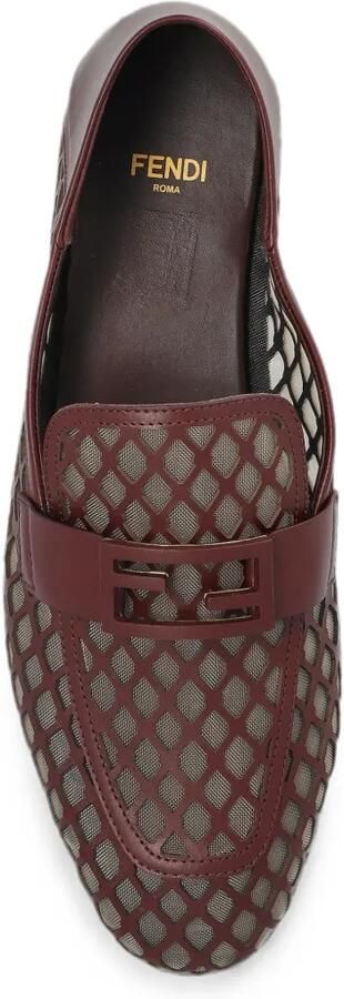 FENDI Baguette bordeauxrode leren loafers Rood - Foto 3