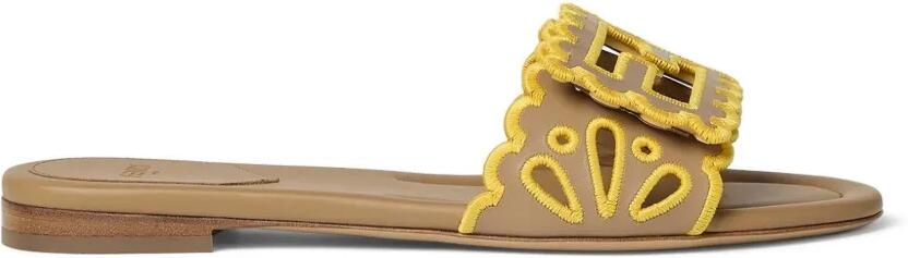FENDI Baguette leren sandalen Beige