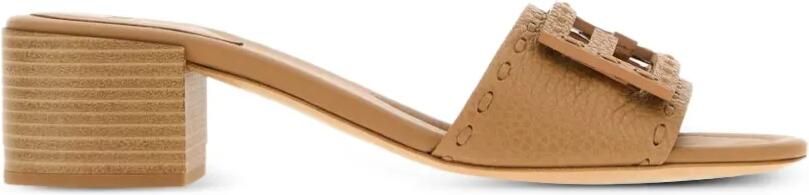 FENDI Baguette leren sandalen Beige