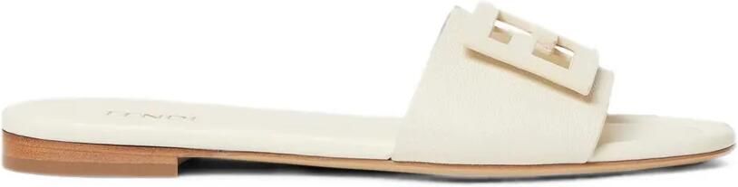FENDI Baguette leren slippers Beige
