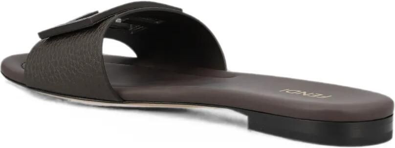 FENDI Baguette leren slippers Bruin - Foto 3