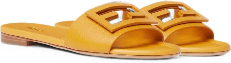 FENDI Baguette leren slippers Geel - Foto 4
