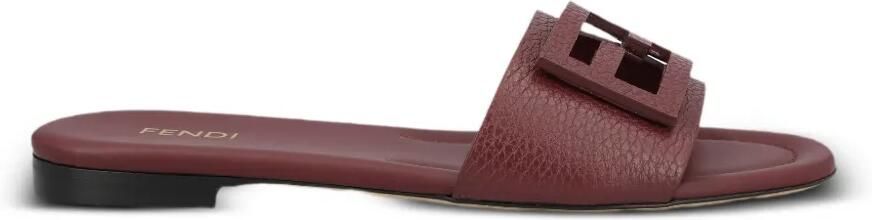 FENDI Baguette leren slippers Rood