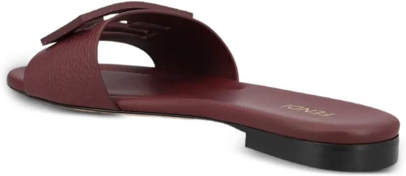 FENDI Baguette leren slippers Rood - Foto 3