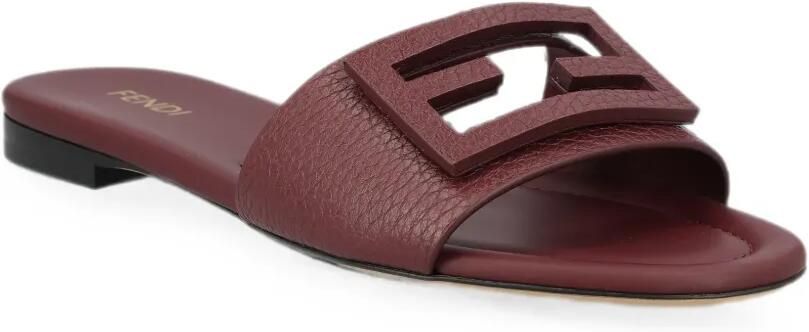 FENDI Baguette leren slippers Rood - Foto 4