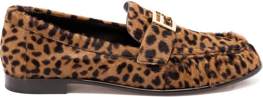 FENDI Baguette loafers met luipaardprint Bruin